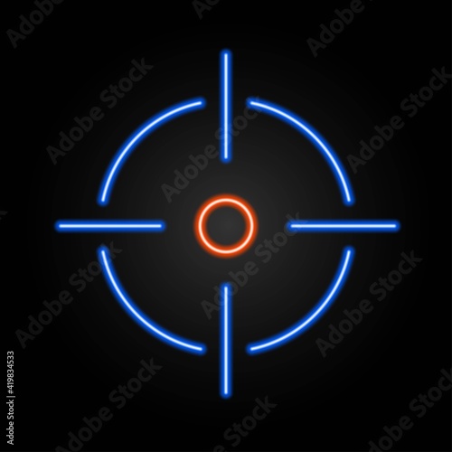 Sight neon sign, modern glowing banner design, colorful modern design trend on black background. Vector illustration.