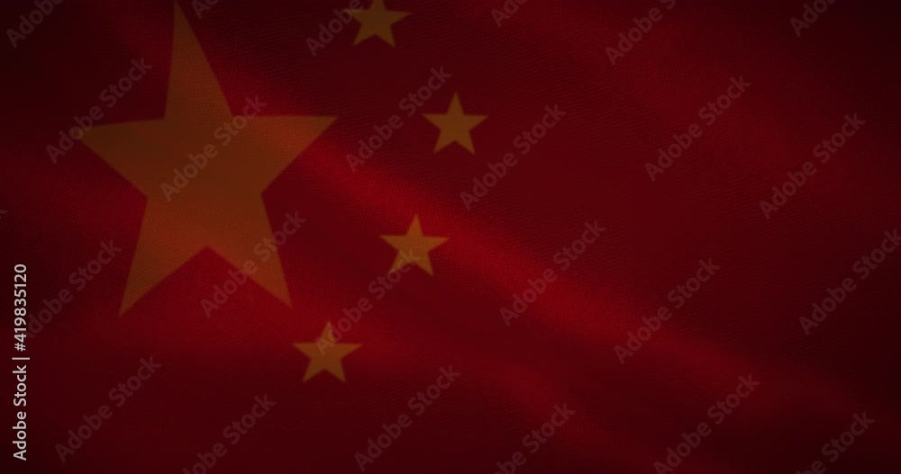 Animation of waving flag of china with copy space Animation of waving flag of china with copy space