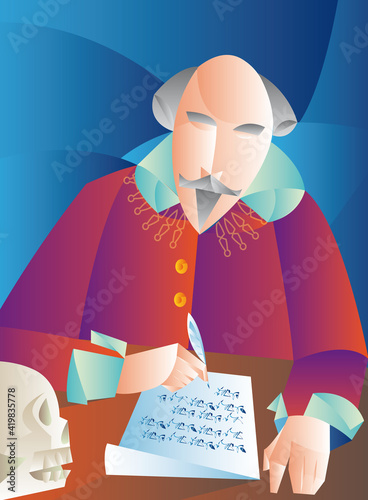 William Shakespeare. Vector illustration
