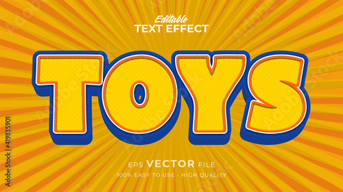 Editable text style effect - toys retro text style theme