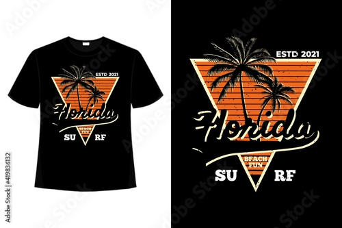T-shirt florida surf beach retro style
