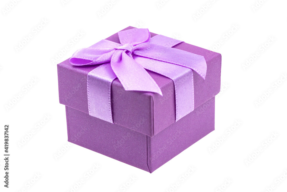 Purple gift box. Isolated on white background. Purple gift box. Isolated on white background.