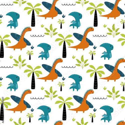 Dinosaur cute kids colllection. Set of little cute dinos.