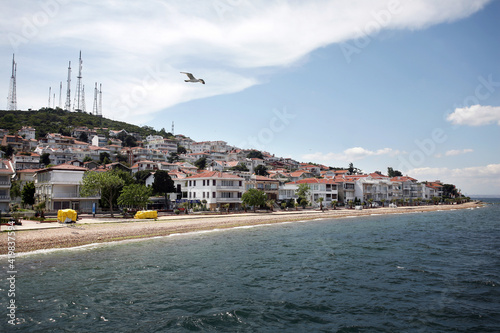 Beach on Kinaliada (Kinali Island) at Marmara Sea in Istanbul, Turkey. photo