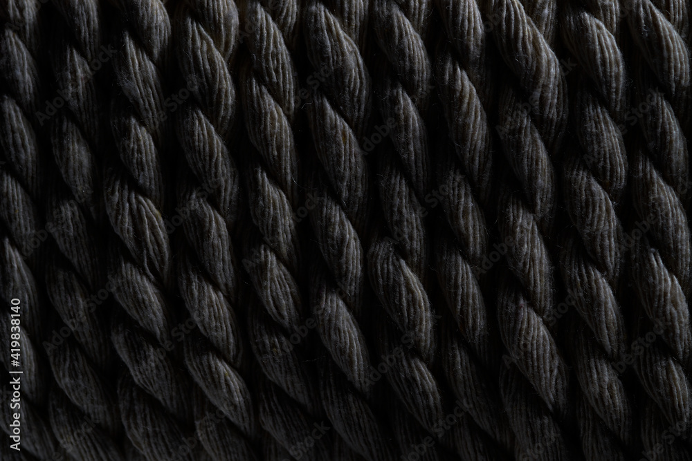 Close-up of vertically coiled rope textured background - obrazy, fototapety, plakaty 
