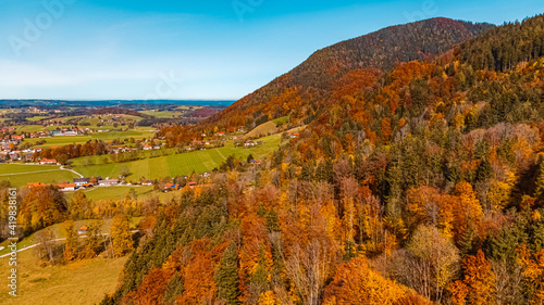 Beautiful alpine autumn or indian summer landscape shot at Aschau  Chiemgau  Bavaria  Germany