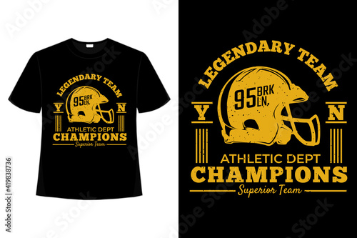 T-shirt typography athletic champions brooklyn vintage