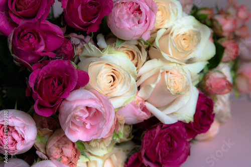 a bouquet of wilting roses 