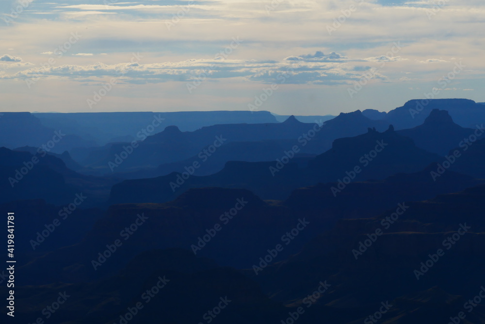 Beautiful landscape black and white of South Rim Grand Canyon National Park, Arizona, United States