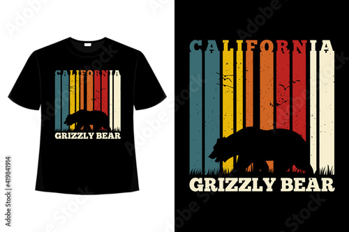 T-shirt california bear retro style vintage