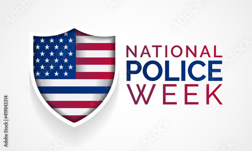 National Police week (NPW) is observed each year in May in United states that pays tribute to the local, state, and federal officers who have died or disabled, in the line of duty. vector art