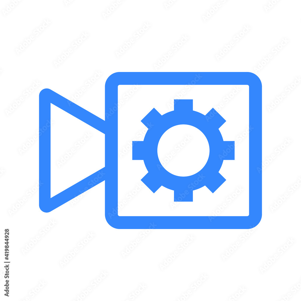 Video camera icon. Blue vector graphics. Video camera icon. Blue vector graphics.