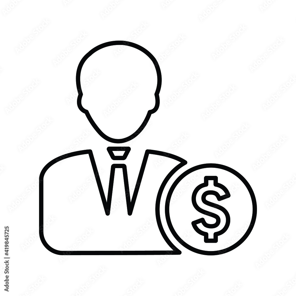 Businessman, Investor line Icon. Outline vector. Businessman, Investor line Icon. Outline vector.
