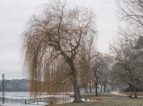 in winter on the lake in Ingolstadt