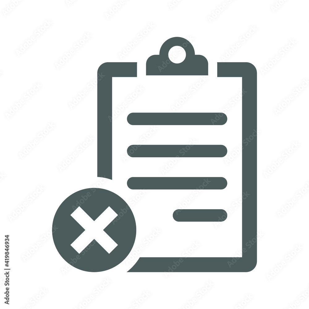 Cancel, reject report icon. Gray version logo. Cancel, reject report icon. Gray version logo.