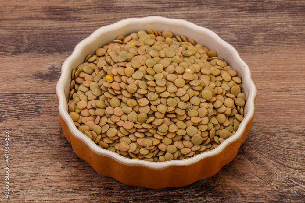 Vegan cuisine - Dry lentil heap Vegan cuisine - Dry lentil heap