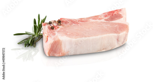 Pork Noodles​ steak, cut into pieces isolated white​ background​