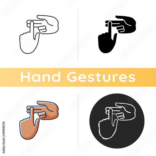 Counting on fingers icon. Clear and simple way to count. Way to demonstrate counting. Math at Your fingertips. Rhetorical devices. Linear black and RGB color styles. Isolated vector illustrations