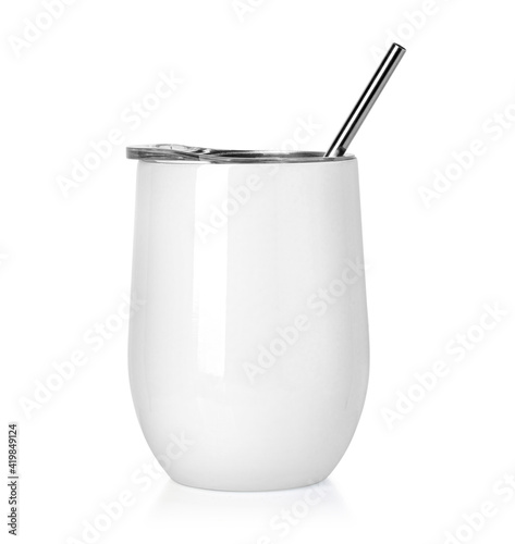 Bild auf Leinwand Blank Stainless Steel Stemless Wine Glass Tumbler