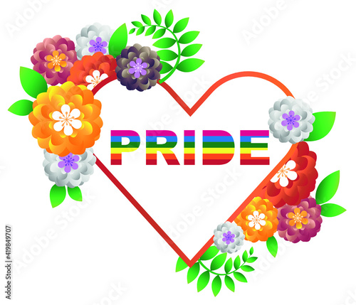 Pride moon poster vector design with line colorful rainbow text.  LGBT Pride for Lesbian Gay Bisexual and Transgender Design Element.