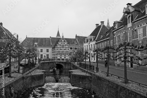 Amersfoort, Netherlands - 15 November 2019 : Historic downtown of Amersfoort city in the Netherlands