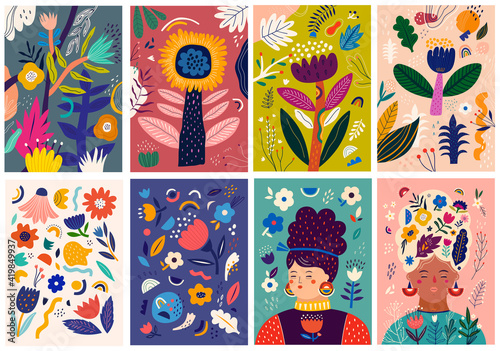 Beautiful bright spring wallpapers, posters, covers, cards with flowers,  leaves, floral bouquets, flower compositions.	