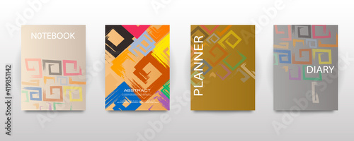Minimal vector abstract cover notebook design. Planner and diary cover for print.