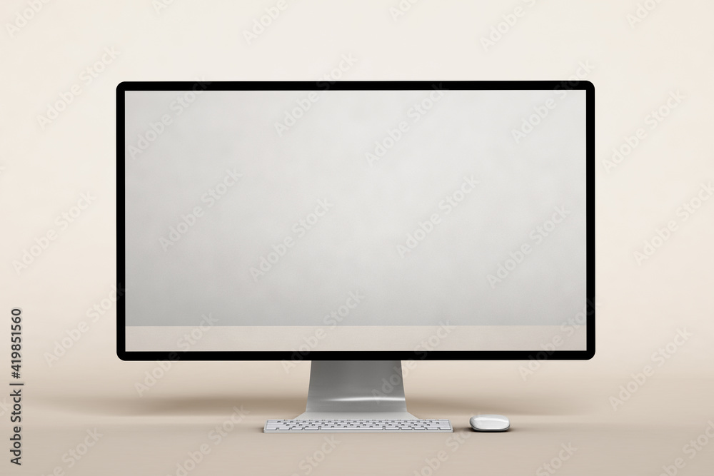 Computer mockup on soft color background Computer mockup on soft color background