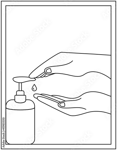
A soap dispenser editable line vector stroke 


