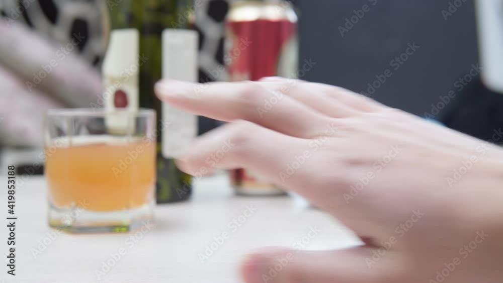 man refused alcohol drink. Concept of alcoholism. anti alcohol concept, healthy lifestyle man refused alcohol drink. Concept of alcoholism. anti alcohol concept, healthy lifestyle