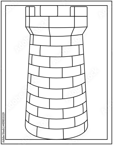 
A brick kiln chimney editable vector stroke 


