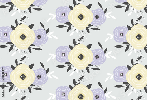 Beautiful floral pattern. Floral background, wallpaper. Textile, fabric.