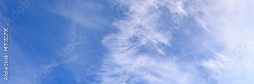 bright blue sky with cloud. banner