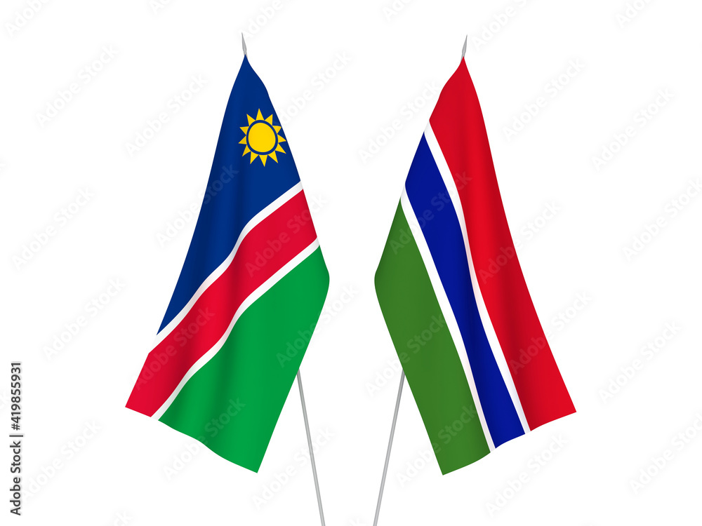 Republic of Gambia and Republic of Namibia flags