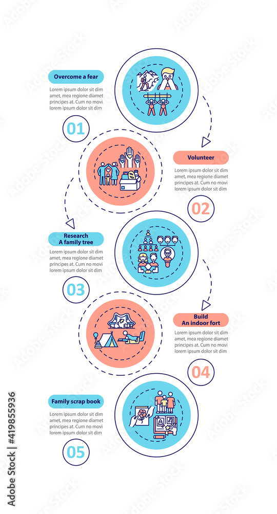 Family bonding tips vector infographic template. Research family tree ...
