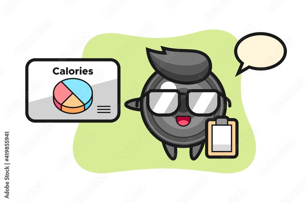 Illustration of camera lens mascot as a dietitian