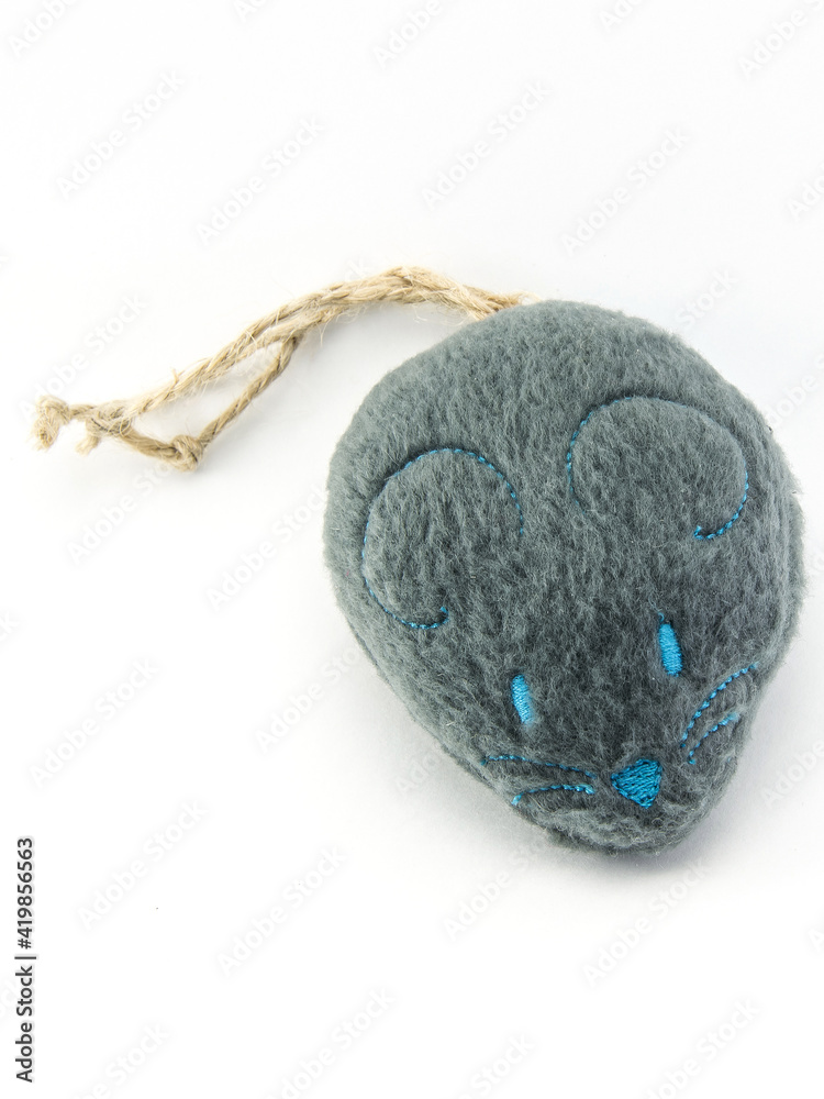 Fototapeta premium cat toy mouse on white background,mouse toy on white isolated background
