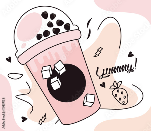 iced bubble milk