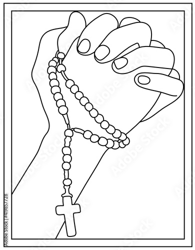 
Rosary hand drawn vector design templates 

