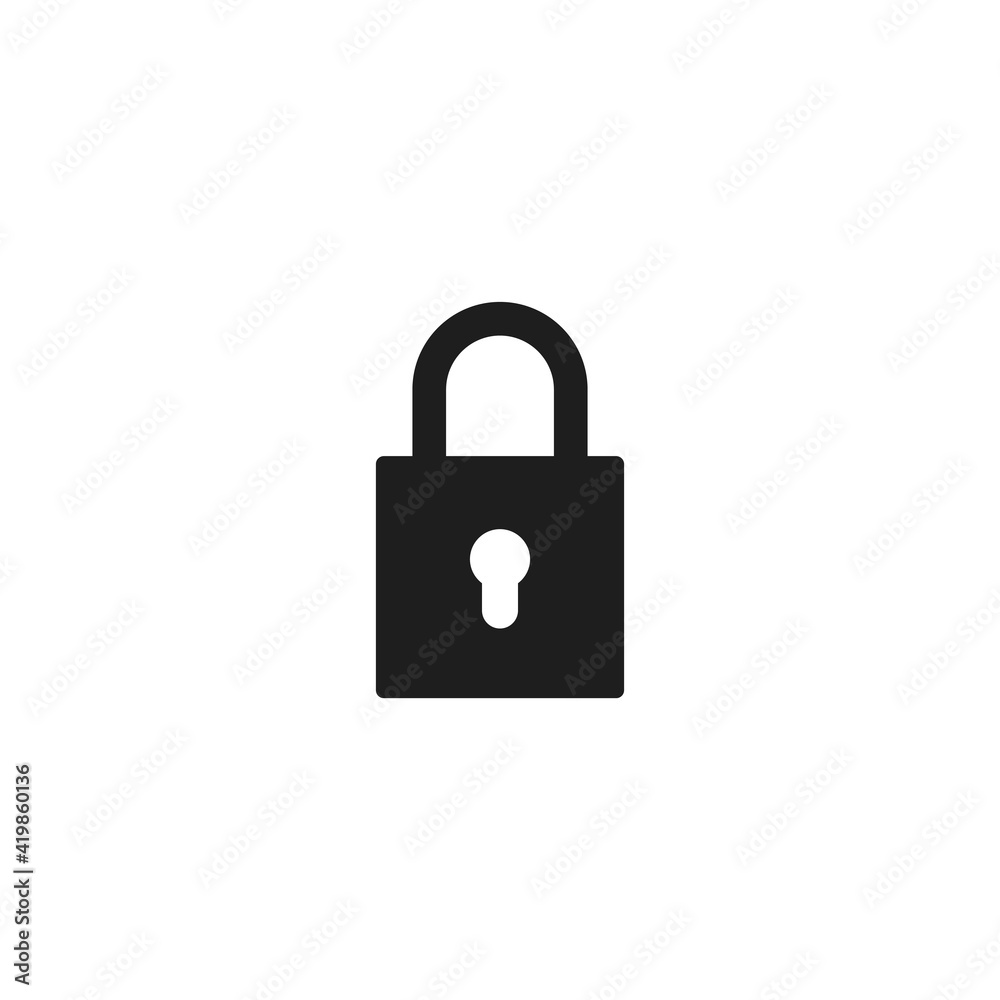 Lock icon vector. Simple padlock sign Lock icon vector. Simple padlock sign
