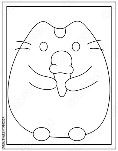 
A mochi squishy colouring page design

