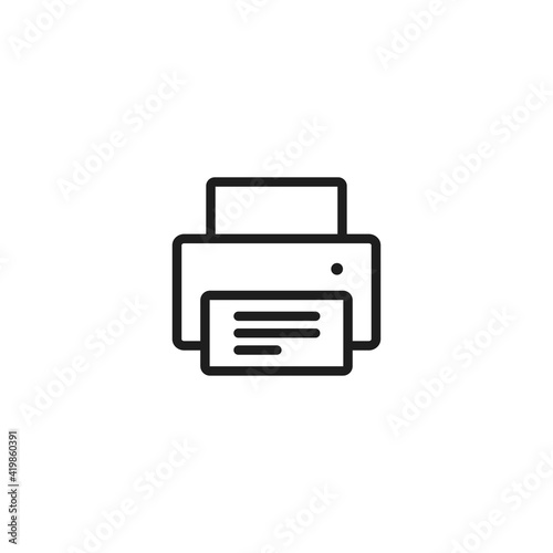 Printer icon vector. Simple fax sign