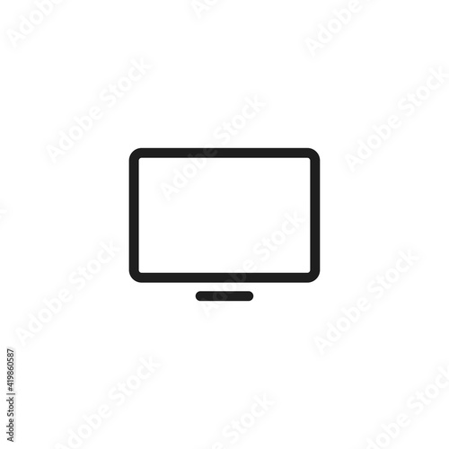 Monitor icon vector. Simple computer sign