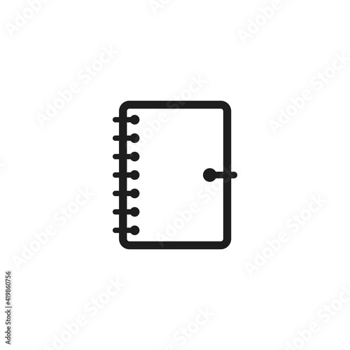 Notebook icon vector. Simple sign