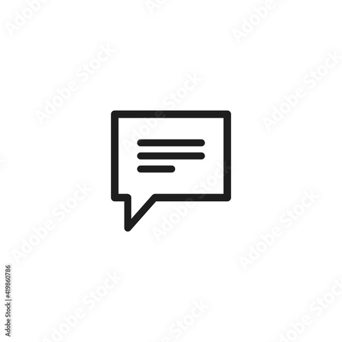 Speech icon vector. Simple speech bubble sign