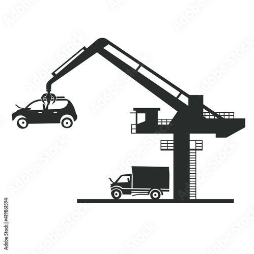 illustration of junkyard, vector art formated.