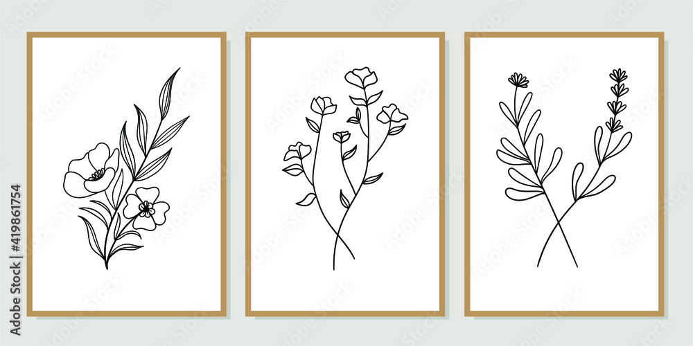 Gallery wall art set of 3 printable minimalist print. Wall art for bedroom, Living room and ...