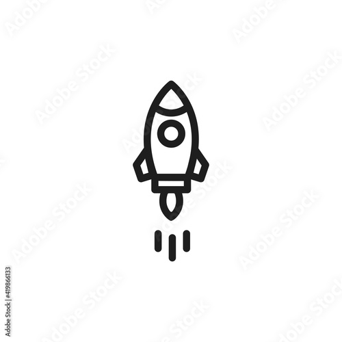Rocket icon vector. Simple start up sign
