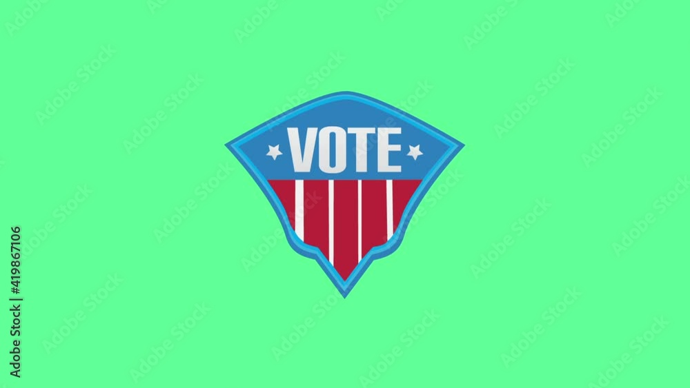 Vote With Stars Beating On Heraldry Shield Over Green Background. - graphics Vote With Stars Beating On Heraldry Shield Over Green Background. - graphics