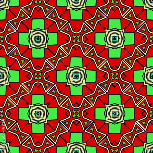 Geometric vector pattern with triangular elements. Seamless abstract ornament for wallpapers and backgrounds.
